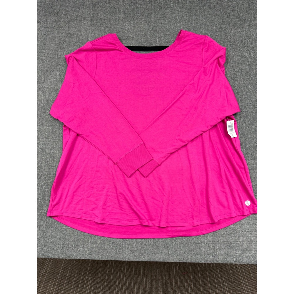 Torrid Pink Ladder Back Sweatshirt Long Sleeve V-Back Plus Size 5 5X 28 13227419